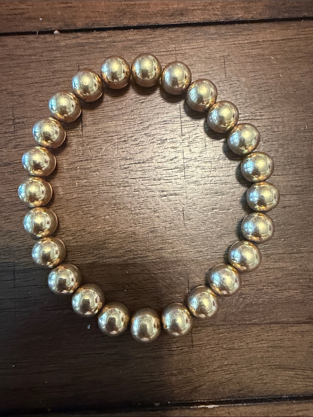 Park and Beach Gold Filled Beaded Stretch Bracelet Large